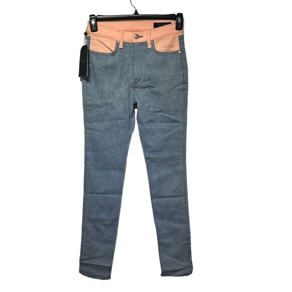 Rag & Bone Nelly Prairi 18155 Pink Blue Cotton Jeans Size 27 - Picture 1 of 6
